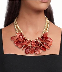 Southern Living Double Layer Shell Statement Necklace
