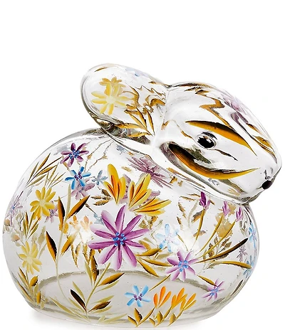 Southern Living Easter Collection Hand Painted Floral Glass Bunny Figurine
