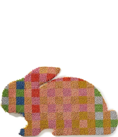 Southern Living Easter Collection Shaped Multi Check Bunny Coir Door Mat