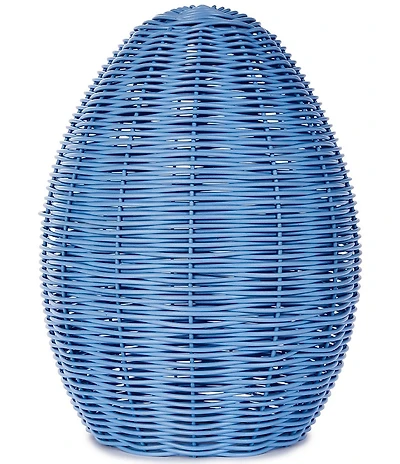 Southern Living Easter Collection Wicker Look Large Blue Egg Tabletop Decor