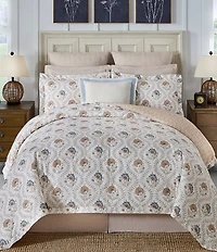 Southern Living Emory Damask Floral Reversible Comforter Mini Set