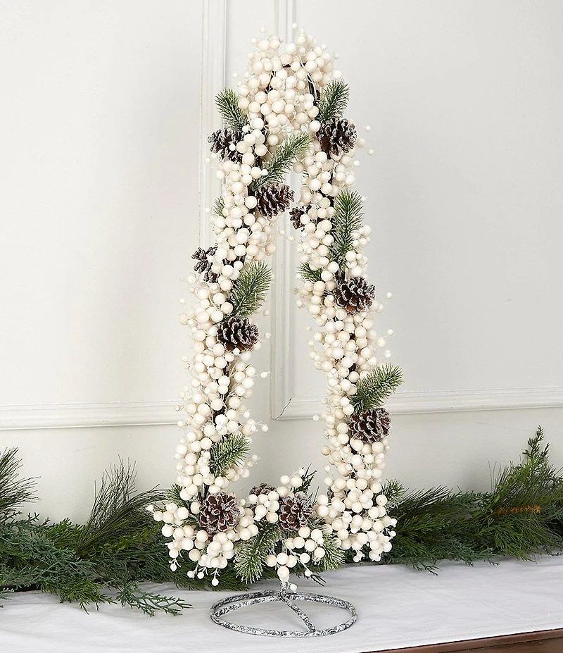 Southern Living Evergreen Collection A-Frame Frosted Berry and Pinecone Tree Decor