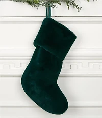 Southern Living Evergreen Collection Faux Fur Stocking