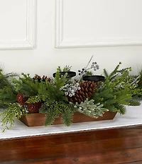 Southern Living Evergreen Collection Greenery Arrangement Candle Holder