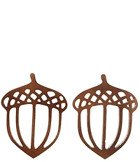 Southern Living Festive Fall Wood Acorn Trivets, Set of 2