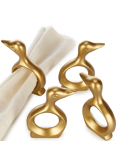 Southern Living Gold Duck Napkin Rings, Set of 4