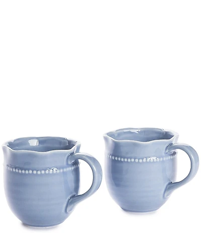 Southern Living Gracie Collection Scalloped Coffee Mugs, Set of 2