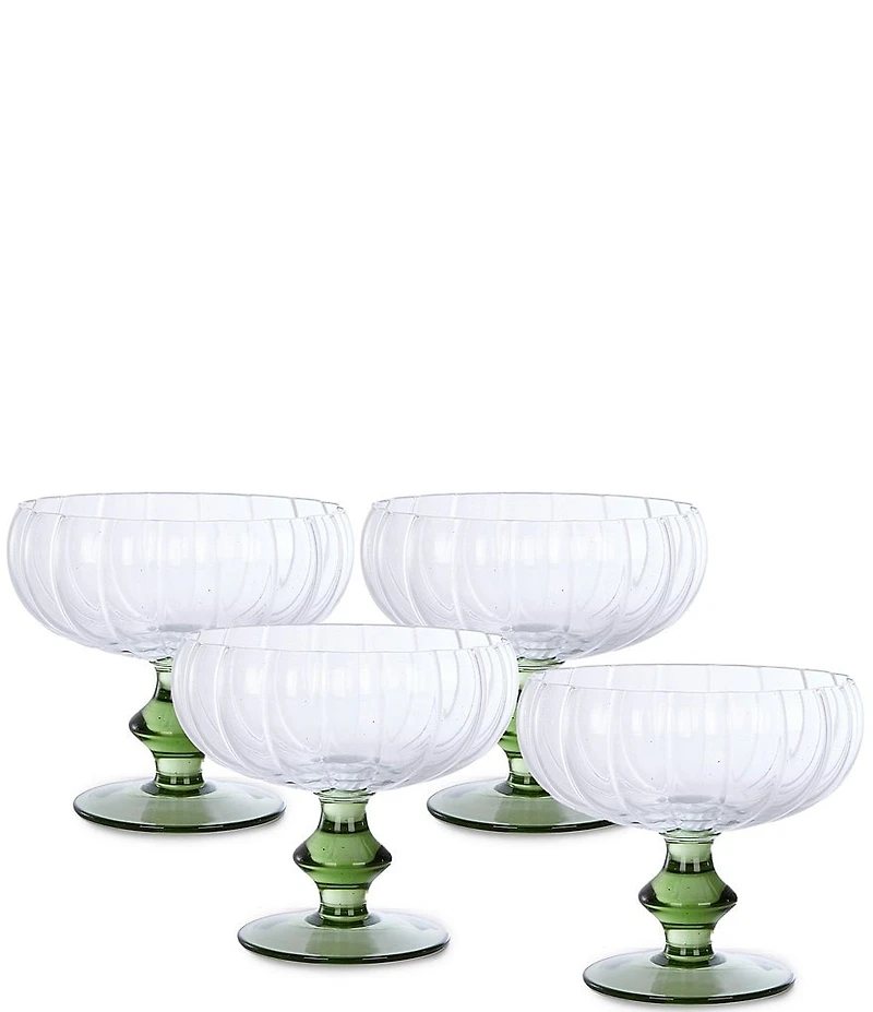 Southern Living Gracie Novelty Coupe Glasses, Set of 4
