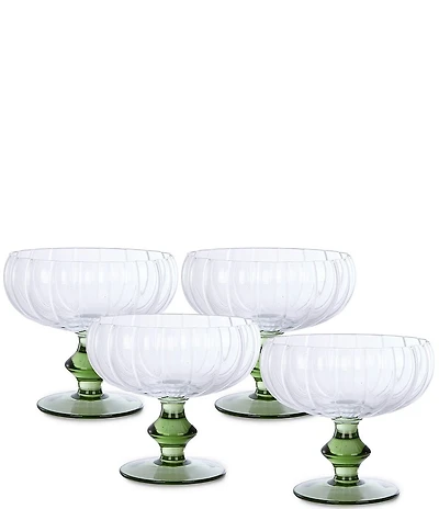 Southern Living Gracie Novelty Coupe Glasses, Set of 4