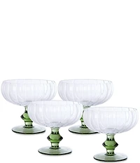 Southern Living Gracie Novelty Coupe Glasses, Set of 4