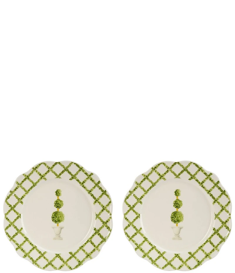 Southern Living Green Top Accent Plates, Set of 2