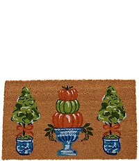 Southern Living Halloween Collection Pumpkin Topiary Vinyl Backed Coir Doormat