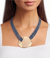 Southern Living Hammered Metal Statement Collar Necklace