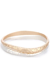 Southern Living Hammered Textured Metal Bangle Bracelet Set