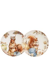Southern Living Harvest Collection Squirrel Leaf Accent Plates, Set of 2