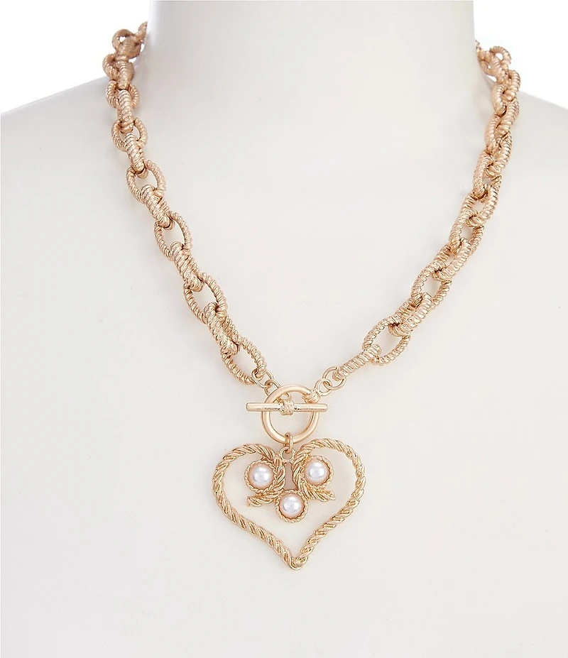 Southern Living Heart Pendant Link Y Necklace