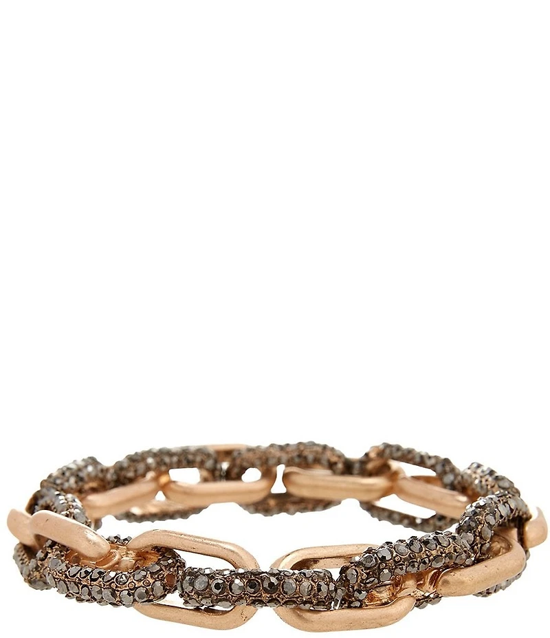 Southern Living Hematite Stone and Gold Link Stretch Bracelet