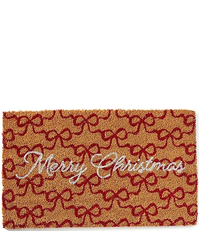 Southern Living Holiday Collection Merry Christmas Red Bow Print Doormat