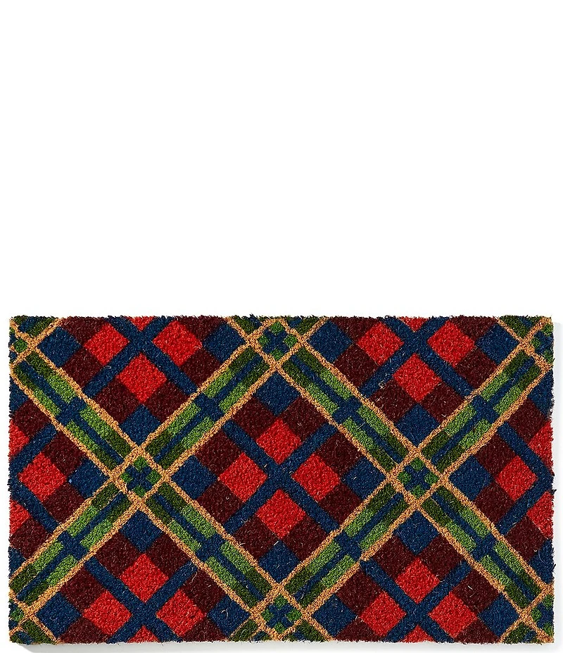 Southern Living Holiday Collection Tartan Plaid Pattern Doormat