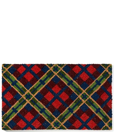 Southern Living Holiday Collection Tartan Plaid Pattern Doormat
