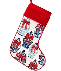 Southern Living Holiday Decor Collection Chinoiserie Ginger Jar Needlepoint Stocking