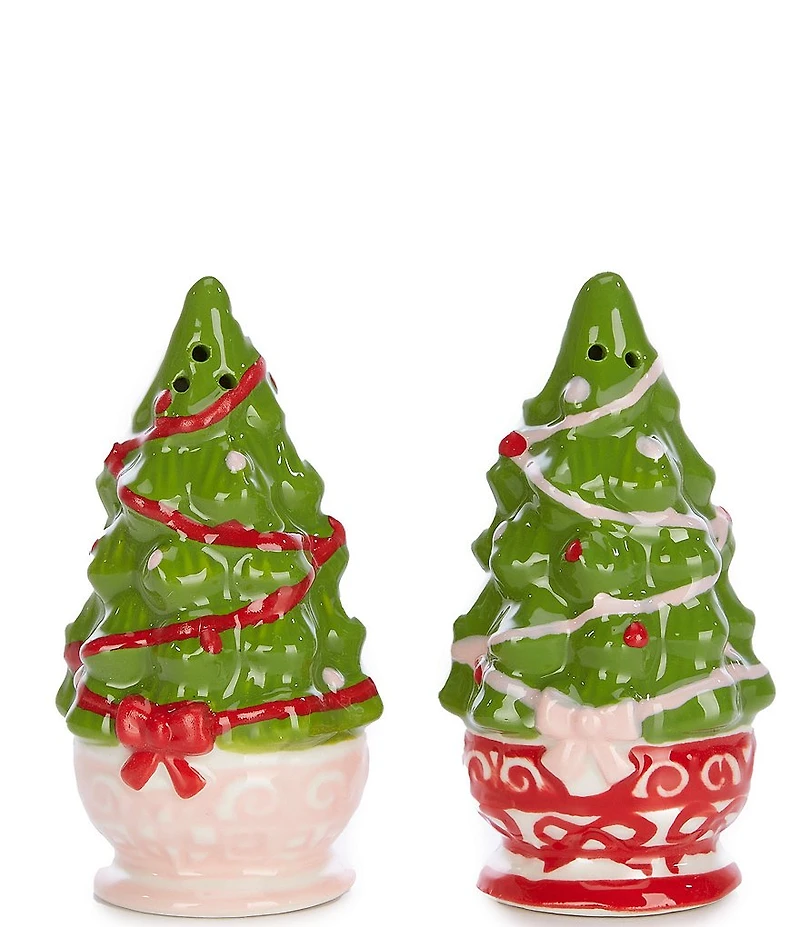 Southern Living Sweet Christmas Collection Pink Tree Salt & Pepper Set