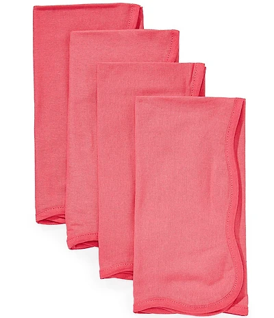 Southern Living Hot Pink Scalloped Napkins, Set of 4