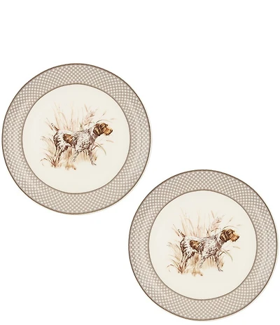 Southern Living Hunting Dogs Collection Pointer Accent Plates, Set of 2
