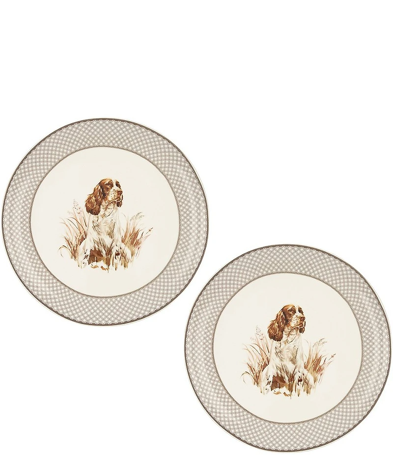 Southern Living Hunting Dogs Collection Spaniel Accent Plates, Set of 2