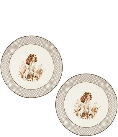Southern Living Hunting Dogs Collection Spaniel Accent Plates, Set of 2