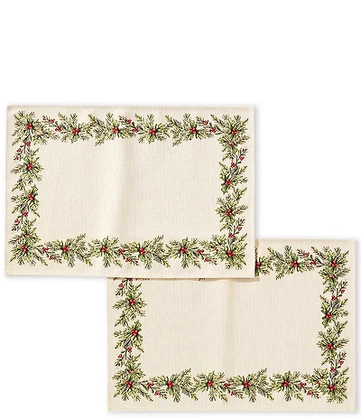 Southern Living Jaquard Holly Placemats, Set of 2