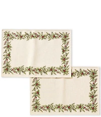 Southern Living Jaquard Holly Placemats, Set of 2