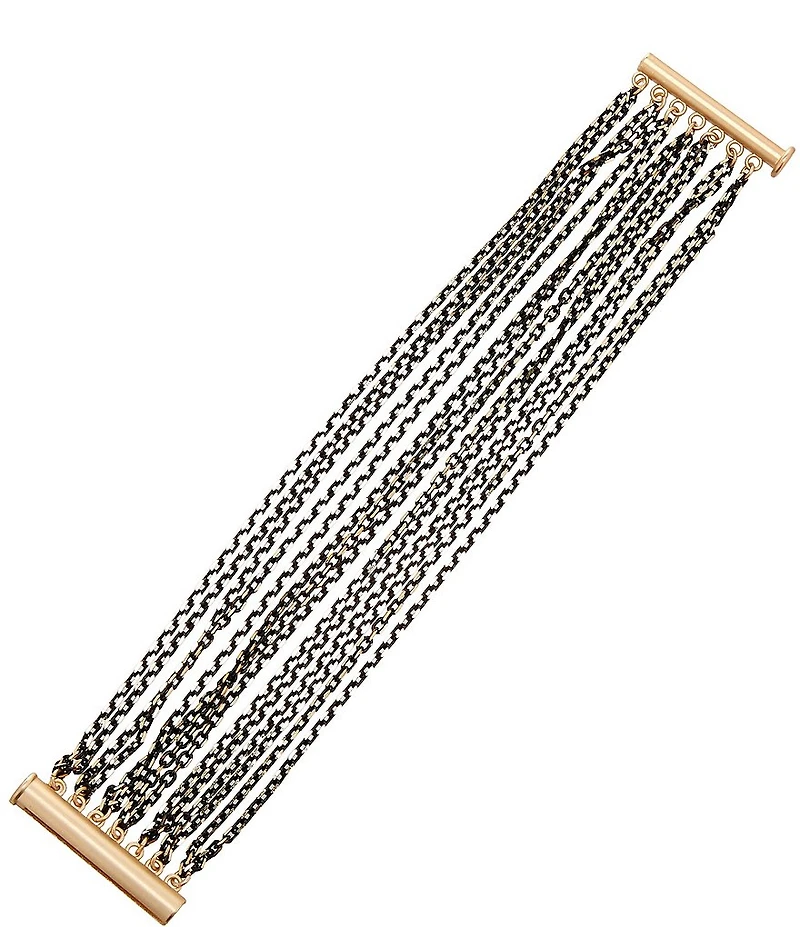 Southern Living Jet Multi Row Chain Line Bracelet