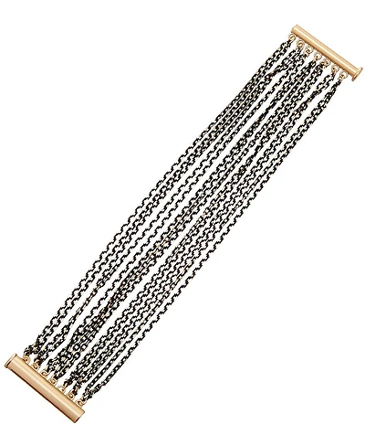 Southern Living Jet Multi Row Chain Line Bracelet