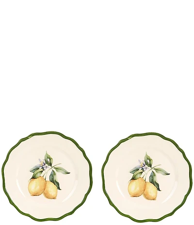 Southern Living Lemon Scalloped Accent Plates, Set of 2