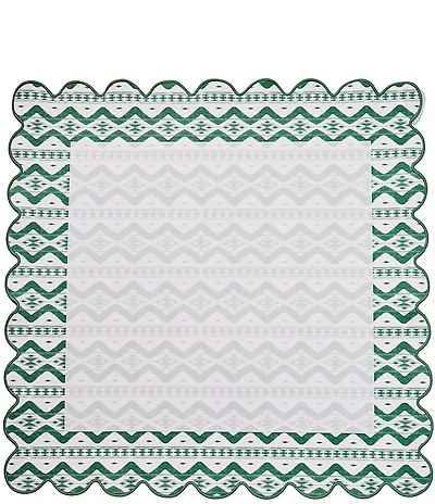 Southern Living Mahjong Green Ikat Mat