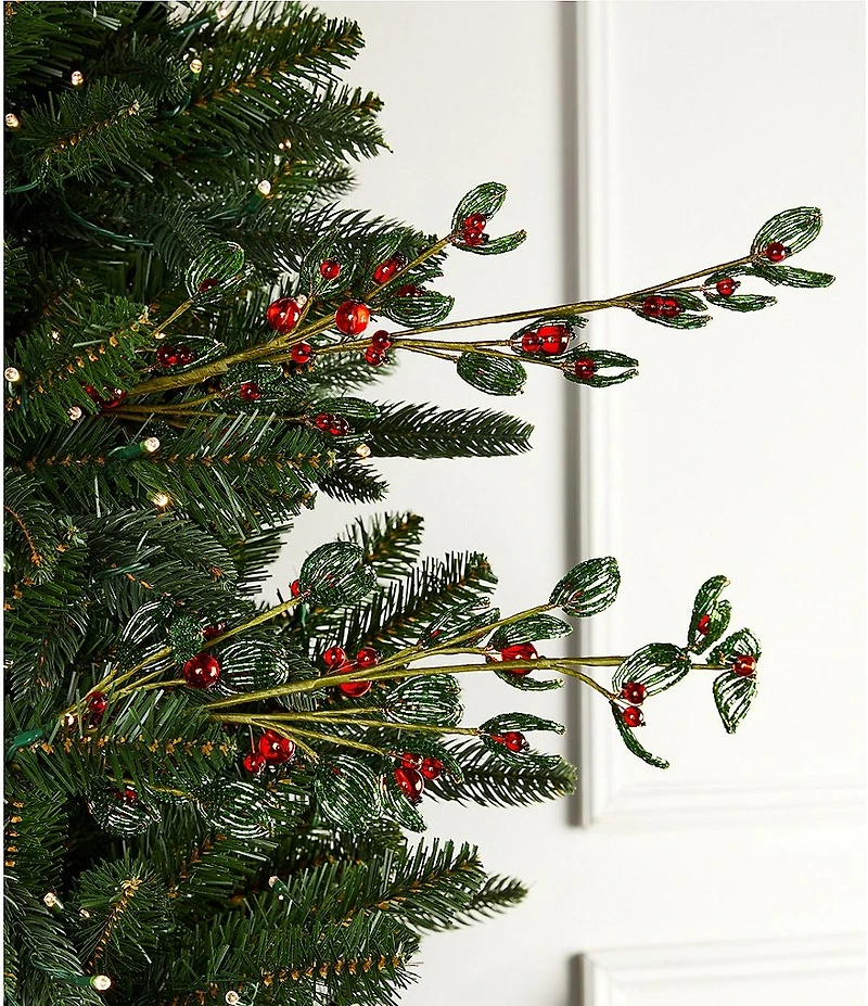 Southern Living Meet Me Under The Mistletoe Collection Berry Leaf Pick, Set Of 2