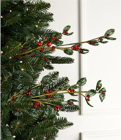 Southern Living Meet Me Under The Mistletoe Collection Berry Leaf Pick, Set Of 2