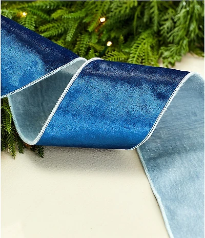 Southern Living Meet Me Under The Mistletoe Collection Solid 4#double; Reversible Decorative Ribbon