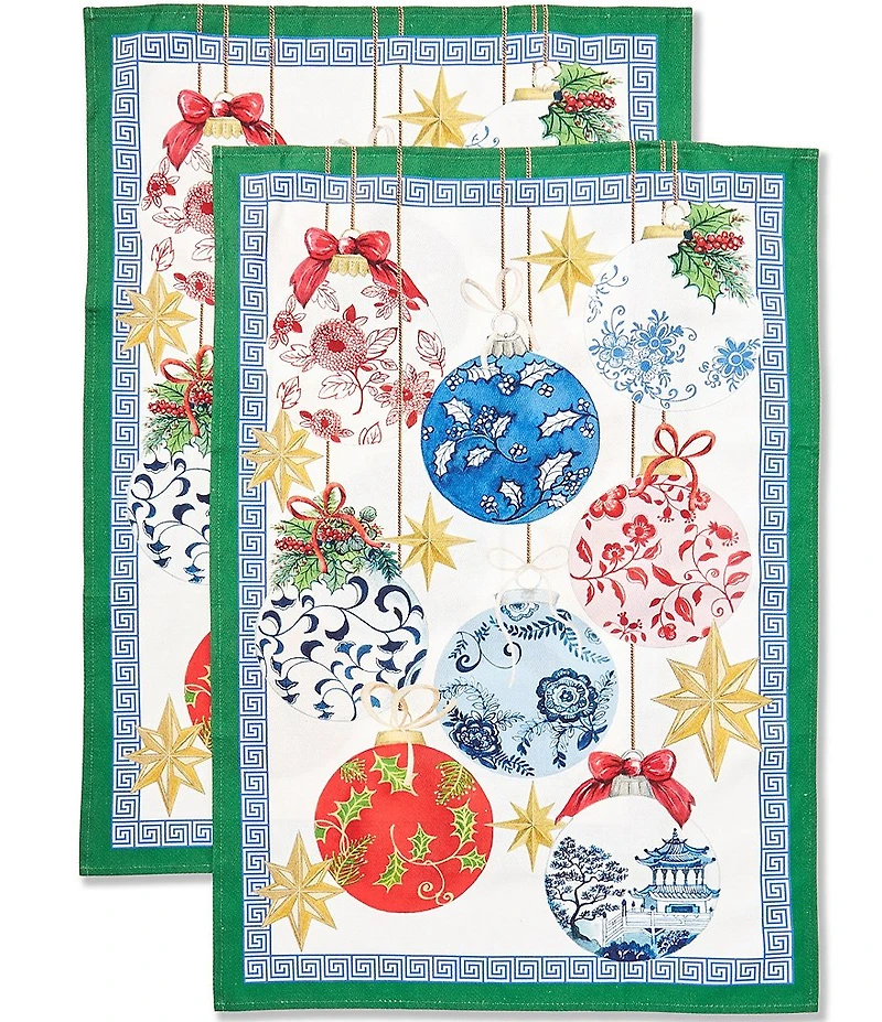 Southern Living Merry & Grand Ornament Kitchen Towels, Set of 2