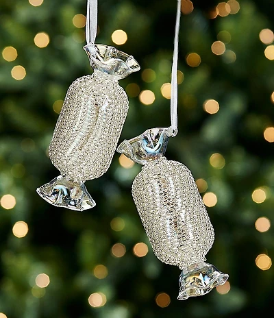 Southern Living Merry and Bright Collection Glass Candy Ornament, Set of 2