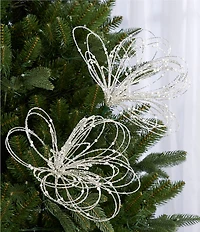 Southern Living Merry and Bright Collection Silver Flower Pick, Set of 2