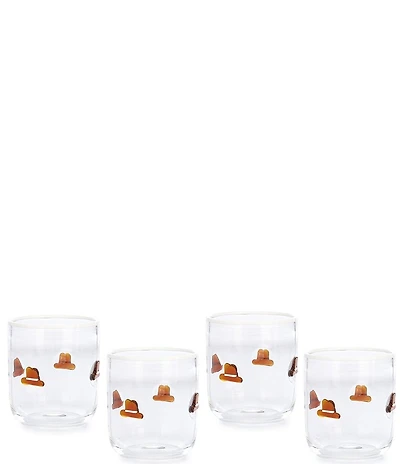 Southern Living Mesa Cowboy Hat Icon Double Old-Fashion Glass, Set Of 4