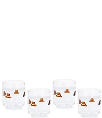 Southern Living Mesa Cowboy Hat Icon Double Old-Fashion Glass, Set Of 4