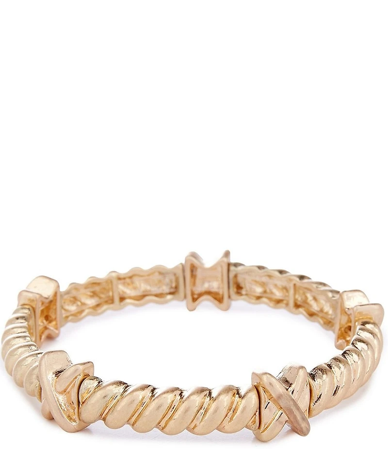 Southern Living Metal Braided Stretch Bracelet