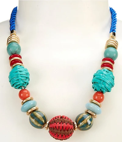 Southern Living Mixed Media Beaded Collar Statement Necklace