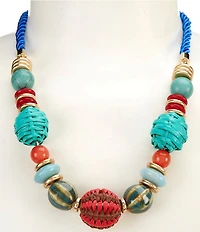 Southern Living Mixed Media Beaded Collar Statement Necklace