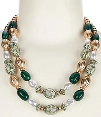 Southern Living Mixed Media Beaded Double Strand Short Necklace