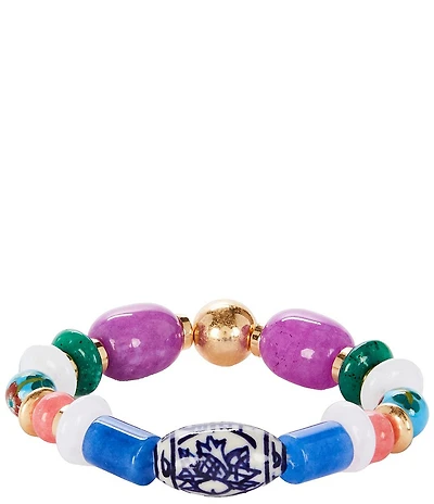 Southern Living Mixed Media Beaded Stretch Bracelet