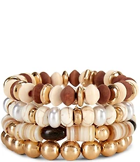 Southern Living Mixed Media Beaded Stretch Bracelet Set
